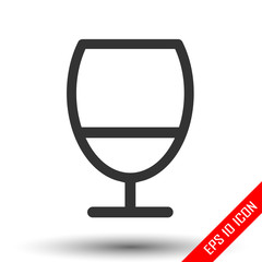 Wineglass icon. Goblet symbol. Simple flat logo of footprints isolated on white background. Vector illustration.