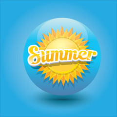 vector summer label. summer icon with sun.