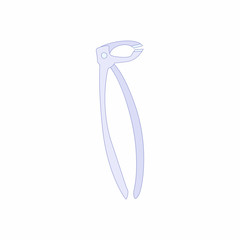 Tooth extraction instrument icon, cartoon style