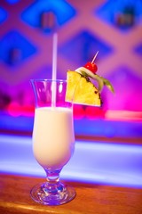 Glass of drink in nightclub
