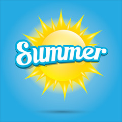 vector summer label. summer icon with sun.