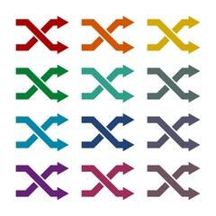 Vector shuffle icons set 