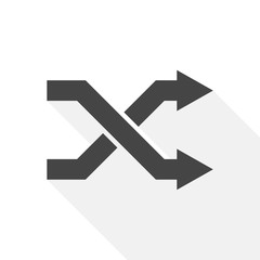 Vector shuffle icon with long shadow