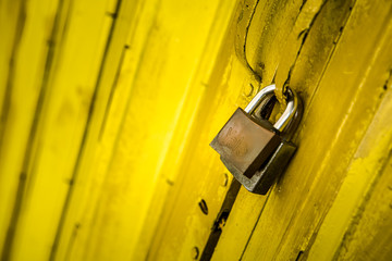 old lock on metal door