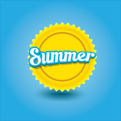 vector summer label. summer icon with sun.