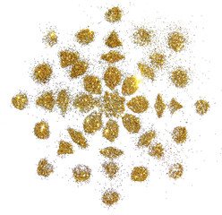 Beautiful mandala of golden glitter. Decorative pattern for your design.