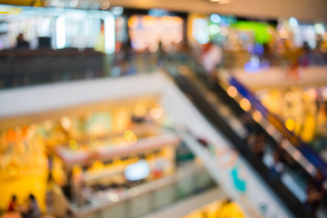 Abstract blur of shopping mall background