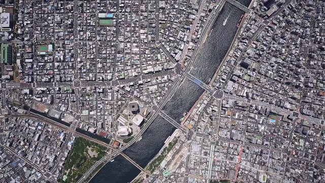 浅草隅田川上空／Aerial  view