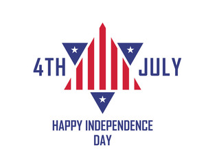 Fototapeta premium Modern American Independence Day Logo - American Jewish Community Celebration