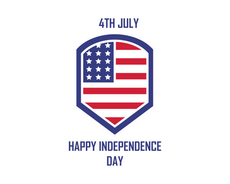 Modern American Independence Day Logo -  American Celebration Badge