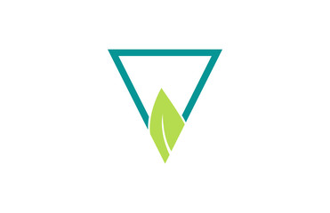 eco leaf triangle vector logo