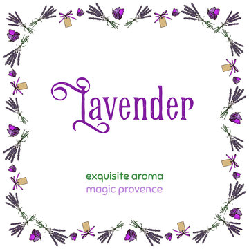 Lavender bouquets frame