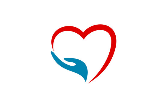 heart hand vector logo