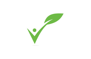 leaf check human logo