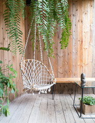 rope swing chair in relax zone garden