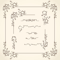 Floral Corners, Borders and Frame