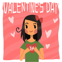 Vector cartoon Happy valentine's day.