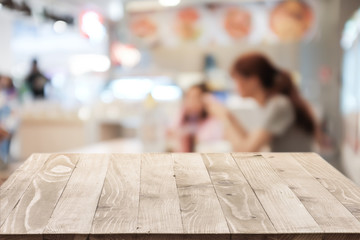 Close up abstract blurred in food center