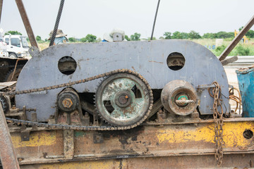Motor chain and gear of machine