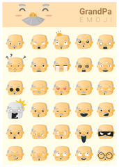 Grandpa imoji icons , vector, illustration