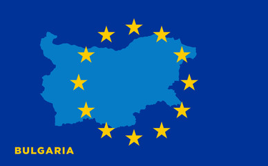 Flag of European Union with Bulgaria on background