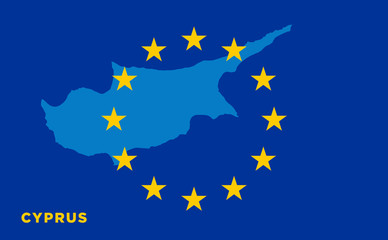 Flag of European Union with Cyprus on background