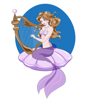Mermaid and harp