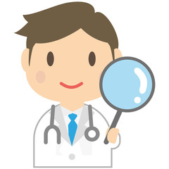 白衣のお医者さん 上半身　男性 若い