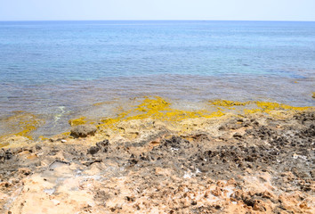 Rocks on the coast of Cretan Sea.