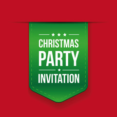 Christmas Party Invitation vector ribbon