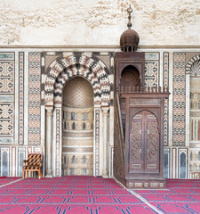 Interior of the Mosque of Al Nasir Mohammad Ibn Qalawun, situated in the Citadel of Cairo in Egypt