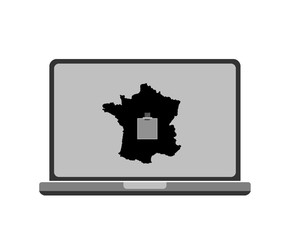 Election en France dans un écran d'ordinateur