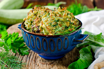 Fritters of zucchini and herbs