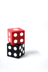 red dice and black dice