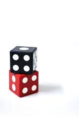 red dice and black dice