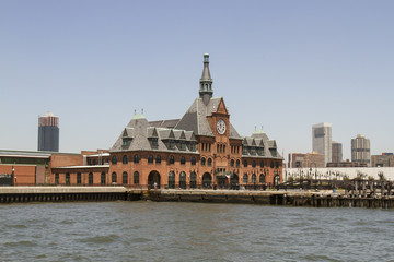 Obraz premium Historic Central Railroad and ferry Station, Jersey City, New Je