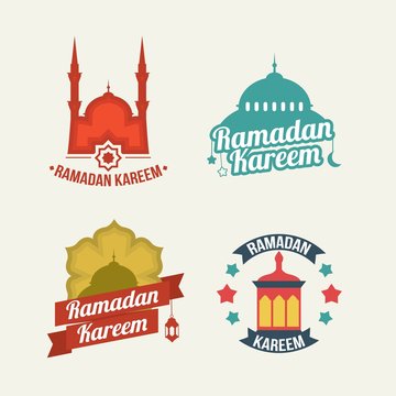 Ramadan kareem emblem. Vector Illustration. great for card, poster, brochure and banner