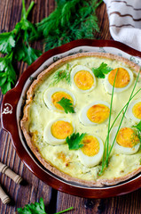 Quiche with cabbage and eggs