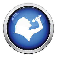Karaoke womans silhouette icon