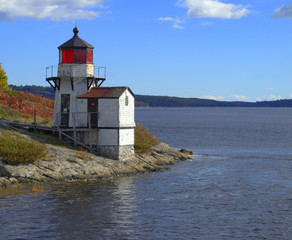 Fototapeta na wymiar Squirrel Point Lighthouse Bar Harbor Maine USA