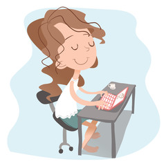 girl surfing the internet.