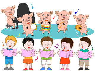 仔豚と子供のコンサート