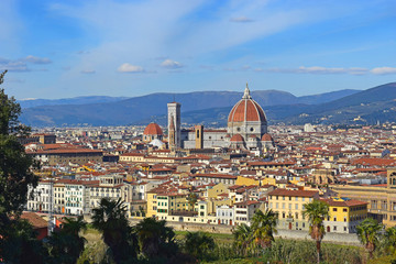 Obraz premium panoramic view of old Florence from Piazzale Michelangelo, Tuscany, Italy