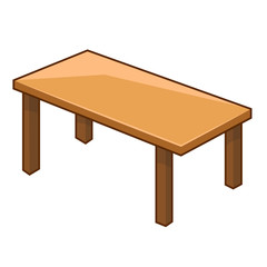 Wooden table isolated illustration