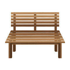 Wooden chairs on a white background. Wooden Bench.