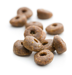 Dry kibble dog food.