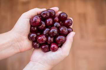 female, cherry berry, hands