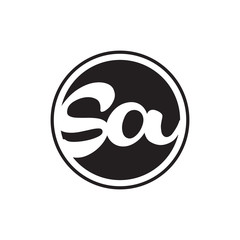 initial letter logo circle with ring sa