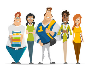 Fototapeta premium Multinational group team of students teenagers Group photo