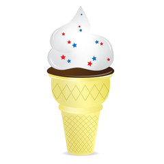 Ice cream cone with stars